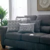 Gray Faux Fur Throw Pillow