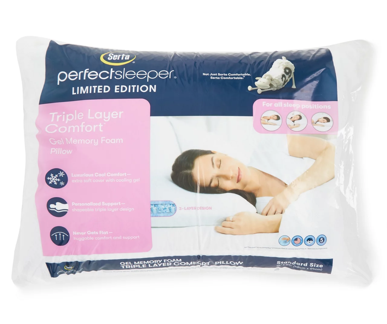 Triple Layer Comfort Gel Memory Foam Pillow 1 Triple Layer Comfort Gel Memory Foam Pillow