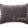 "Home" Gray Lumbar Throw Pillow