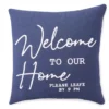 "Welcome Please Leave" Navy Throw Pillow