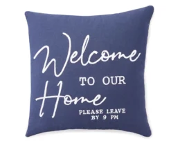 "Welcome Please Leave" Navy Throw Pillow