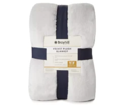Broyhill Gray Velvet Plush Blanket