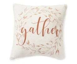 "Gather" Wreath Throw Pillow