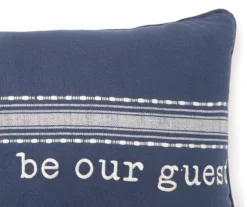 "Be Our Guest" Navy Throw Pillow -Hoover Sales Store 810490144 3