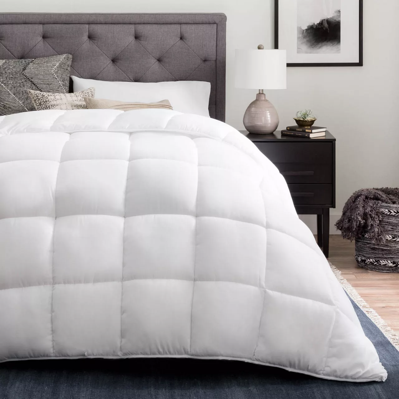 White Down Alternative Twin XL Quilted Comforter 2 White Down Alternative Twin XL Quilted Comforter - Image 2