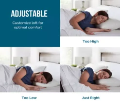 Fiber & Shredded Memory Foam Pillow With Zippered Inner Cover, 2-Pack -Hoover Sales Store 810490764 810490765 810490766 810490767 810490768 810490769 4 1