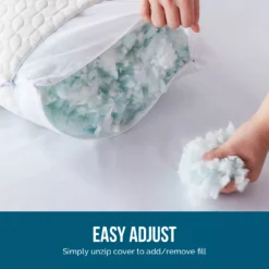 Fiber & Shredded Memory Foam Pillow With Zippered Inner Cover -Hoover Sales Store 810490764 810490768 3