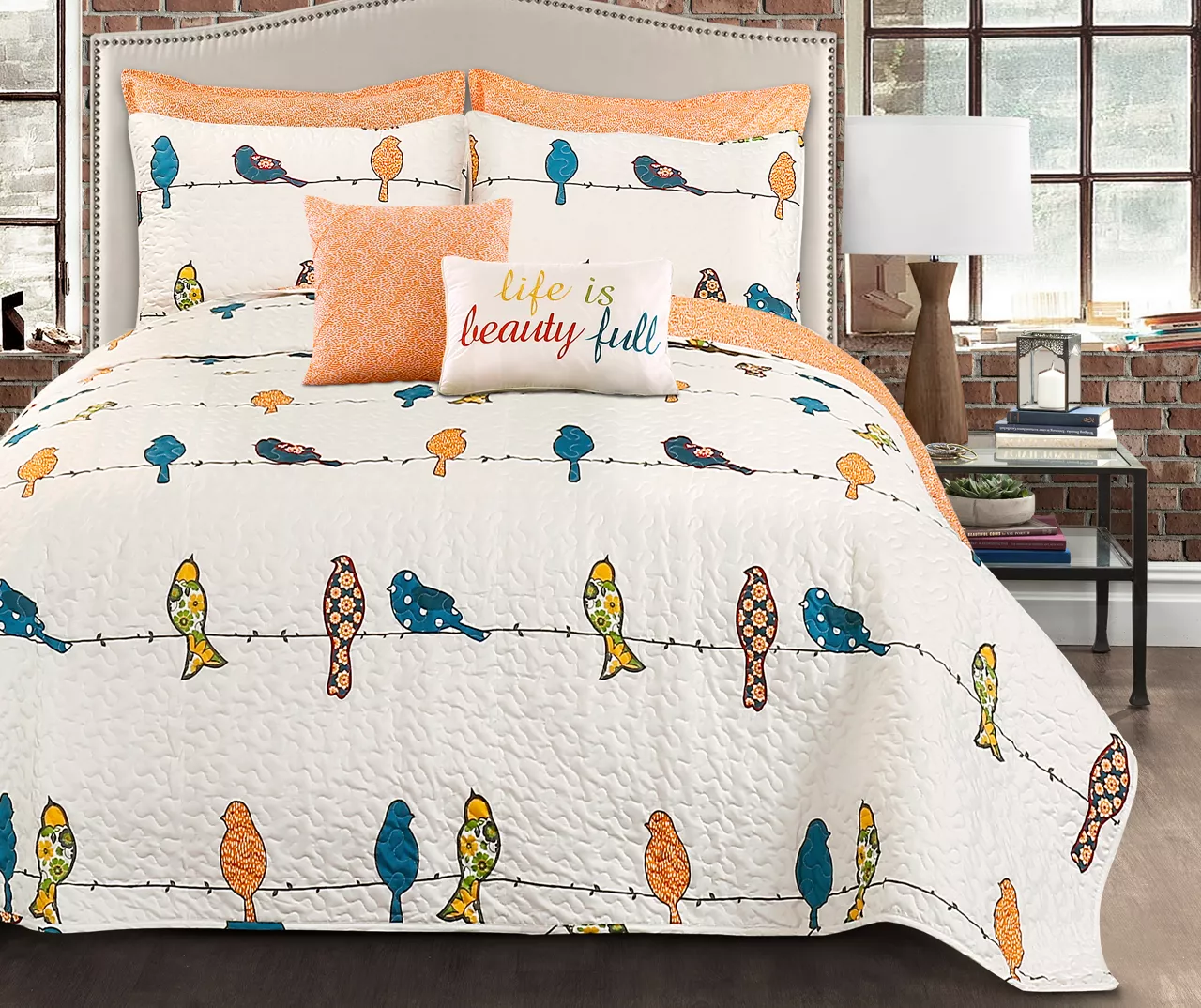 Rowley Birds Reversible 7-Piece Quilt Set 1 Rowley Birds Reversible 7-Piece Quilt Set