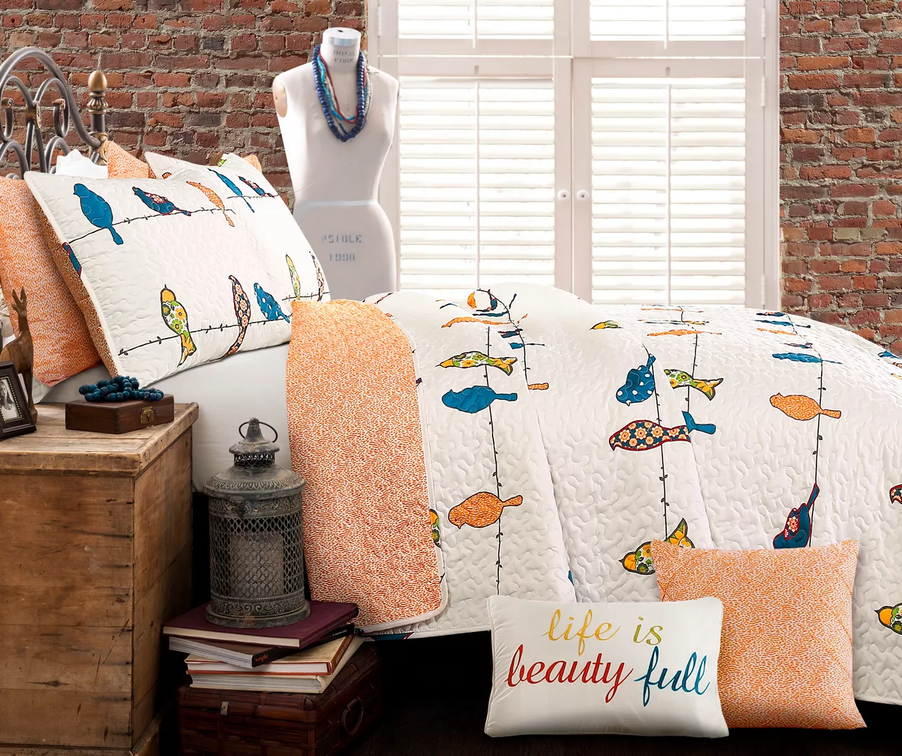 Rowley Birds Reversible 7-Piece Quilt Set 5 Rowley Birds Reversible 7-Piece Quilt Set - Image 5