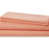 Peach 4-Piece Microfiber Queen Sheet Set