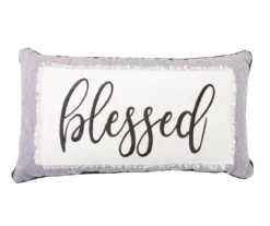 "Blessed" Black & White Lumbar Throw Pillow