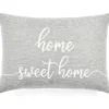 "Home Sweet Home" Gray Lumbar Throw Pillow