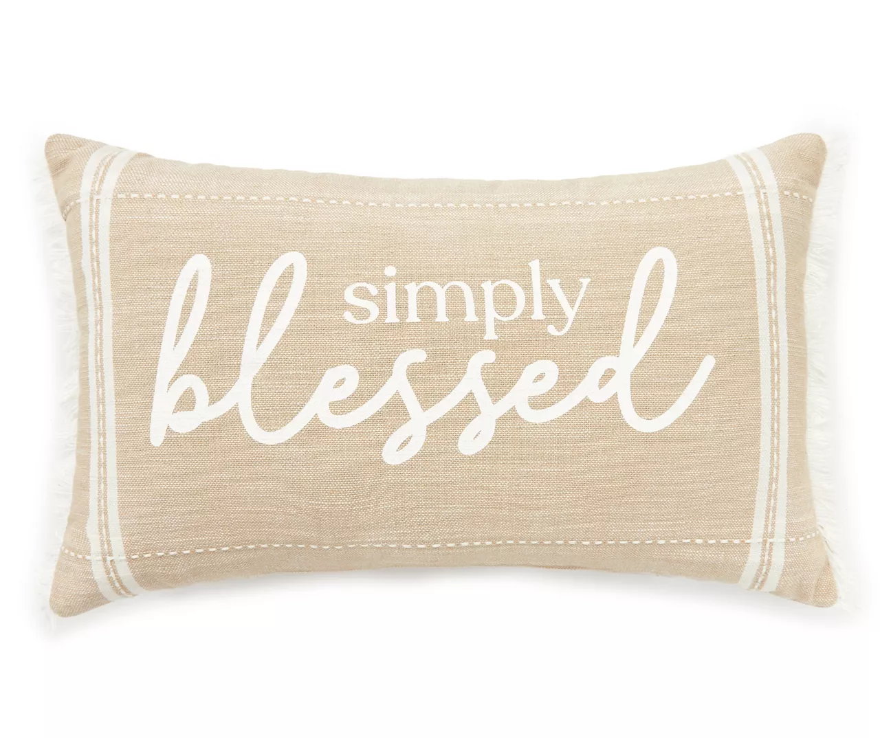 "Simply Blessed" Natural Beige Lumbar Throw Pillow 1 "Simply Blessed" Natural Beige Lumbar Throw Pillow