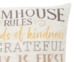 "Farmhouse Rules" White, Gray & Yellow Throw Pillow -Hoover Sales Store 810514887 3