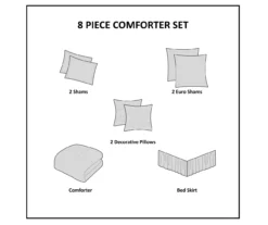 Casey Gray Embroidered Queen 8-Piece Comforter Set 31 Casey Gray Embroidered Queen 8-Piece Comforter Set -Hoover Sales Store 810523138 810523139 15