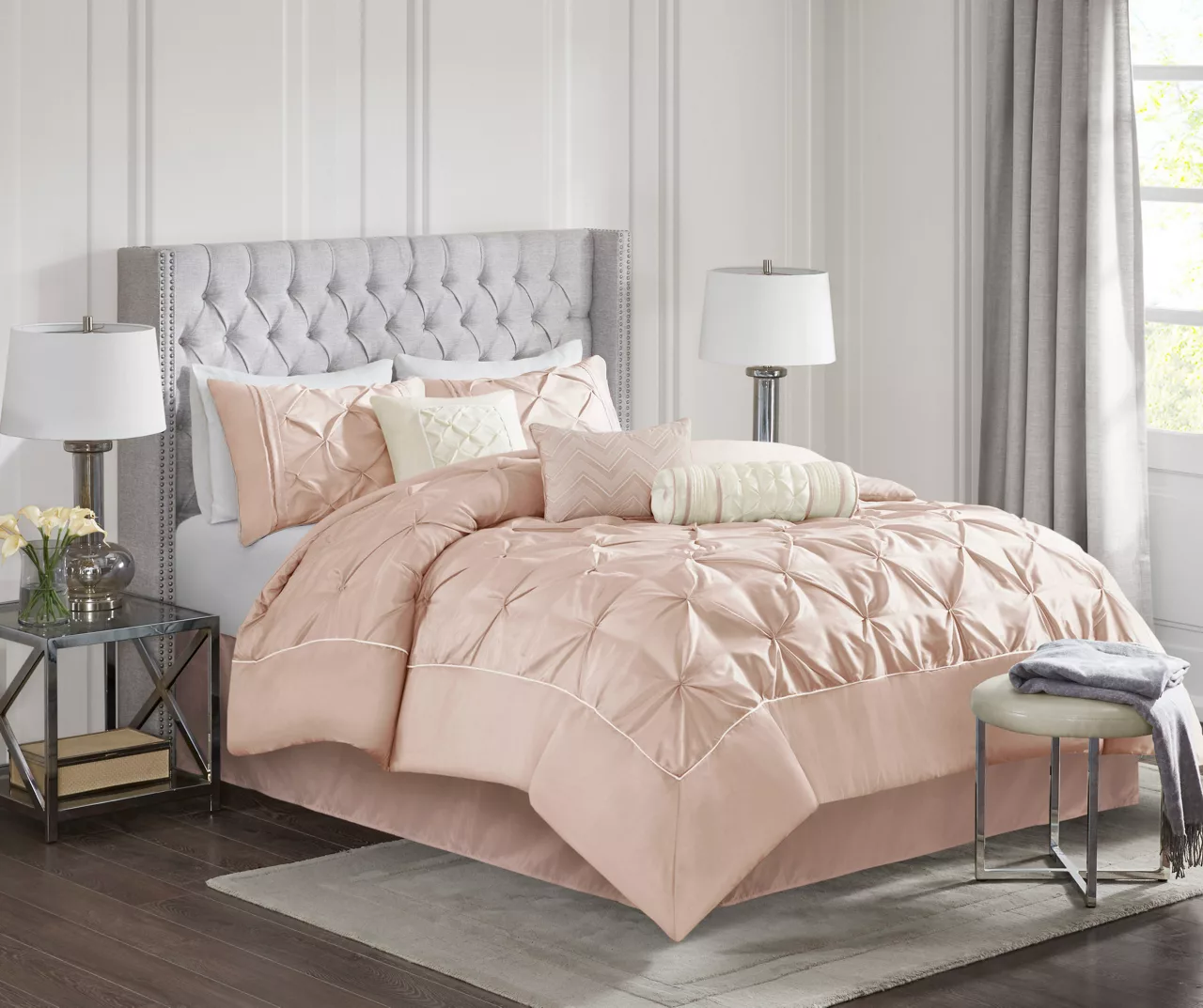 Piedmont Blush Tufted King 7-Piece Comforter Set 2 Piedmont Blush Tufted King 7-Piece Comforter Set - Image 2