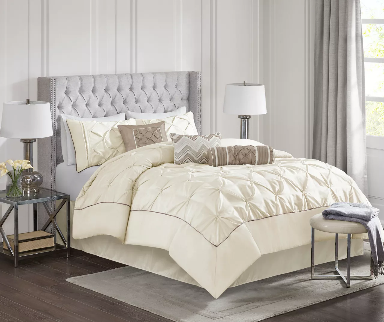Piedmont Ivory Tufted Full 7-Piece Comforter Set 2 Piedmont Ivory Tufted Full 7-Piece Comforter Set - Image 2
