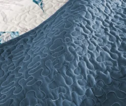Rockaway Blue Reversible Coverlet Set -Hoover Sales Store 810523177 810523178 810523179 2
