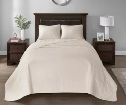 Vancouver Cream Queen 3-Piece Bedspread Set 14 Vancouver Cream Queen 3-Piece Bedspread Set -Hoover Sales Store 810523205 810523207 810523242 810523252 2