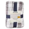 Gray & White Plaid Velvet Plush Queen/King Blanket