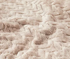 Tan Jacquard Supreme Velvet King Blanket -Hoover Sales Store 810531017 2