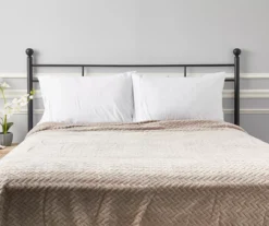 Tan Jacquard Supreme Velvet King Blanket -Hoover Sales Store 810531017 41