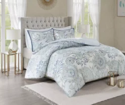 Lian Blue King/California King 3-Piece Reversible Duvet Cover Set