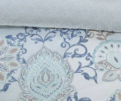 Lian Blue Full/Queen 3-Piece Reversible Duvet Cover Set -Hoover Sales Store 810538031 810538032 5 1