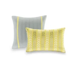 Darcy Yellow Chevron Full/Queen 5-Piece Duvet Cover Set -Hoover Sales Store 810538039 810538040 810538044 4