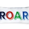 "Roar" White & Multicolor Decorative Pillow, (18" X 8")