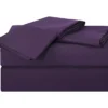 Dark Purple Microfiber King 4-Piece Sheet Set