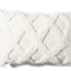 Ivory Tufted Diamond Lattice Throw Pillow