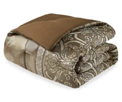 Brown Jacquard Dennie Comforter Set -Hoover Sales Store 810547673 810547674 810547675 15