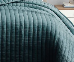 Crinkle Channel-Quilted Moonstone Coverlet Comforter Set -Hoover Sales Store 810547731 1