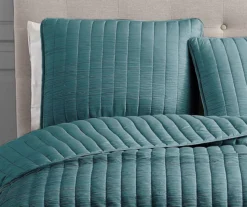 Crinkle Channel-Quilted Moonstone Coverlet Comforter Set -Hoover Sales Store 810547732 2