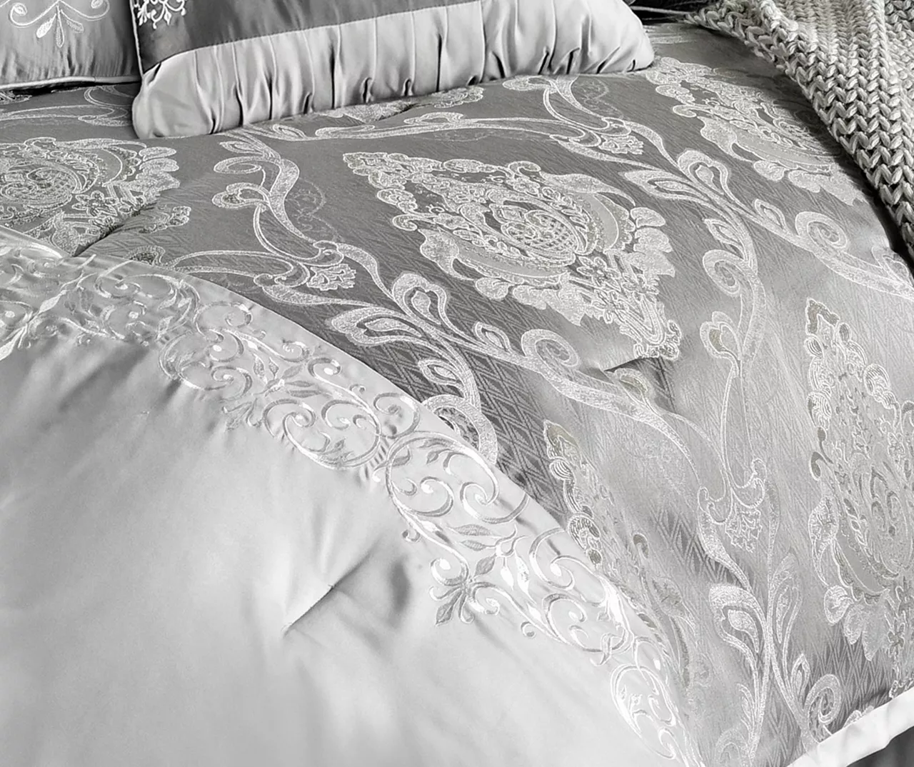 Platinum Damask Kacee Comforter Set 8 Platinum Damask Kacee Comforter Set - Image 8