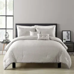 Farmhouse Light Gray Seersucker King 5-Piece Comforter Set -Hoover Sales Store 810552777 11