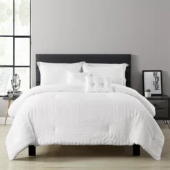 Farmhouse White Seersucker Full/Queen 5-Piece Comforter Set -Hoover Sales Store 810552778 11