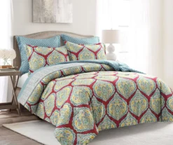 Harley Red & Blue Paisley Arabesque King 5-Piece Comforter Set