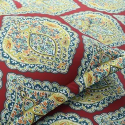 Harley Red & Blue Paisley Arabesque King 5-Piece Comforter Set -Hoover Sales Store 810552872 3