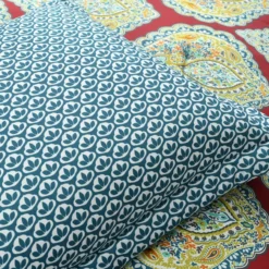 Harley Red & Blue Paisley Arabesque King 5-Piece Comforter Set -Hoover Sales Store 810552872 4