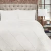White Diamond Lattice Pom-Pom Full/Queen 3-Piece Comforter Set