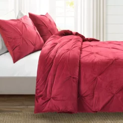 Red Diamond Pintuck Velvet King 3-Piece Comforter Set -Hoover Sales Store 810552880 11