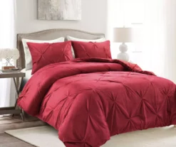 Red Diamond Pintuck Velvet Full/Queen 3-Piece Comforter Set
