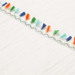 White Multicolor Tassel Boho Full/Queen 3-Piece Comforter Set -Hoover Sales Store 810552884 4