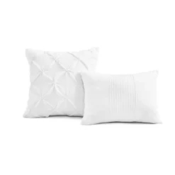 Aurora White Pleated Pintuck Full/Queen 5-Piece Comforter Set 13 Aurora White Pleated Pintuck Full/Queen 5-Piece Comforter Set -Hoover Sales Store 810552890 4