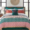 Turquoise & Red Bohemian Pattern Block King 7-Piece Comforter Set