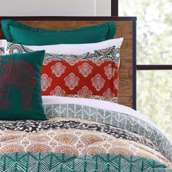 Turquoise & Red Bohemian Pattern Block King 7-Piece Comforter Set -Hoover Sales Store 810552899 21