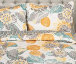 Layla White & Yellow Floral Full/Queen 3-Piece Quilt Set -Hoover Sales Store 810552946 3