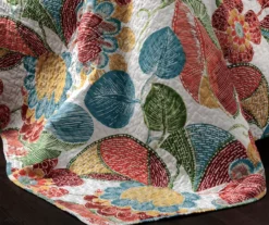 Layla Orange & Teal Floral Full/Queen 3-Piece Quilt Set -Hoover Sales Store 810552947 3